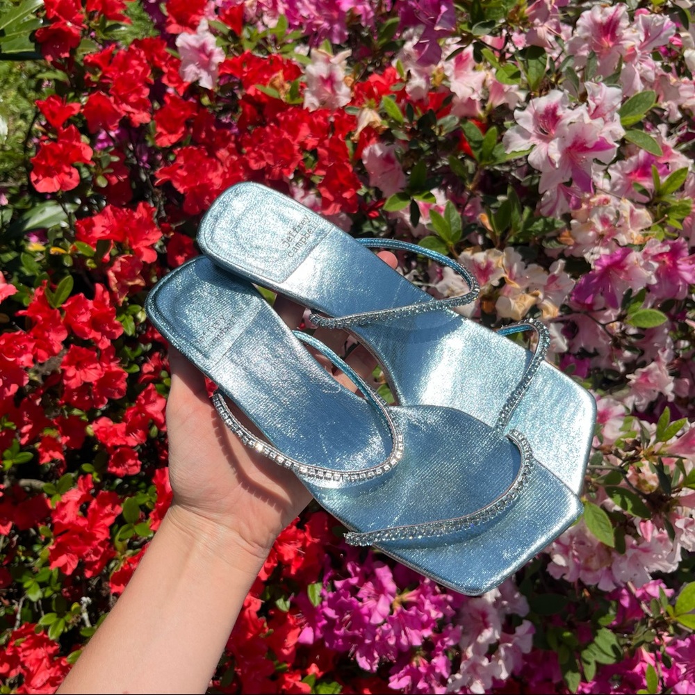 Jeffrey Campbell Mrs Big Mule in Baby Blue Metallic Blue